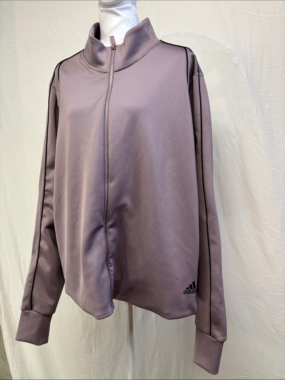 adidas Women's Dusty Mauve Full-Zip Bomber Style Jacket
